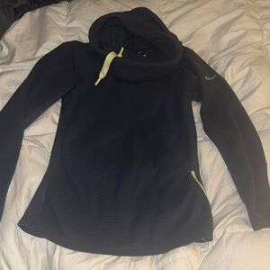 Nike Funnel Neck Fleece Sweatshirt Hoodie | Navy | Size Small
